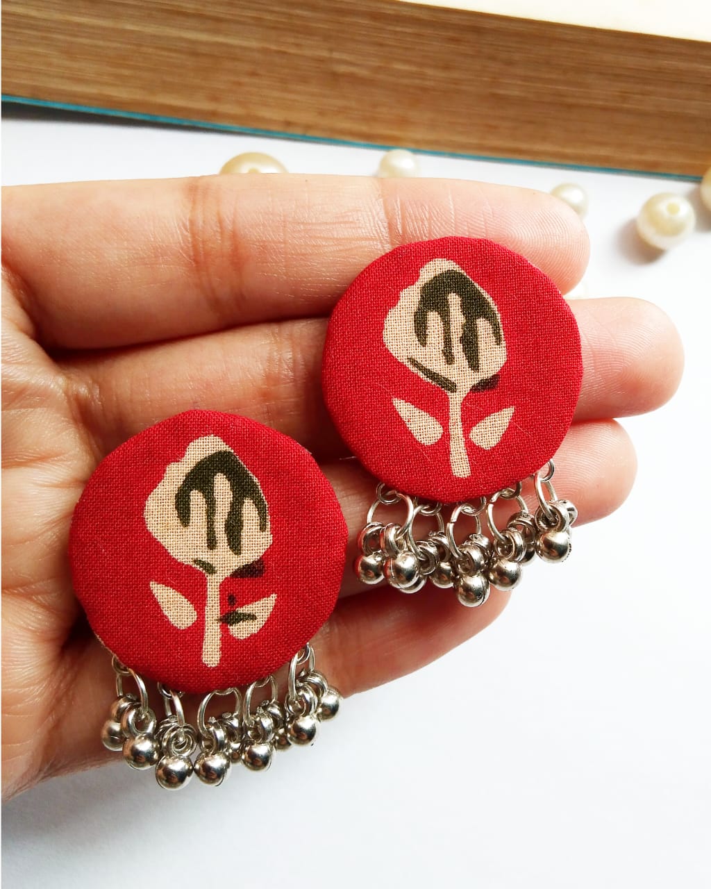Swara Red floral Earrings