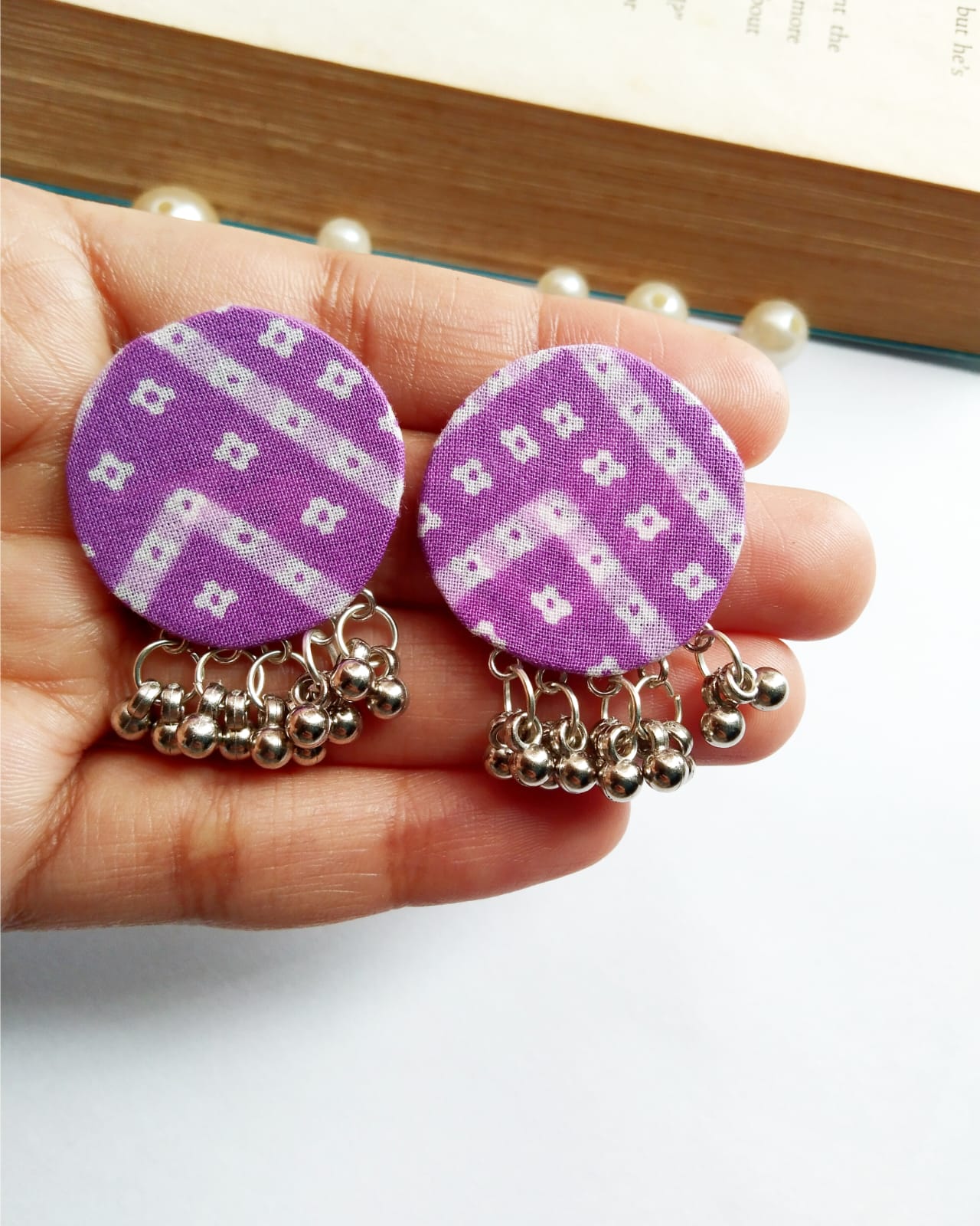 Swara Purple Bandhani Earrings