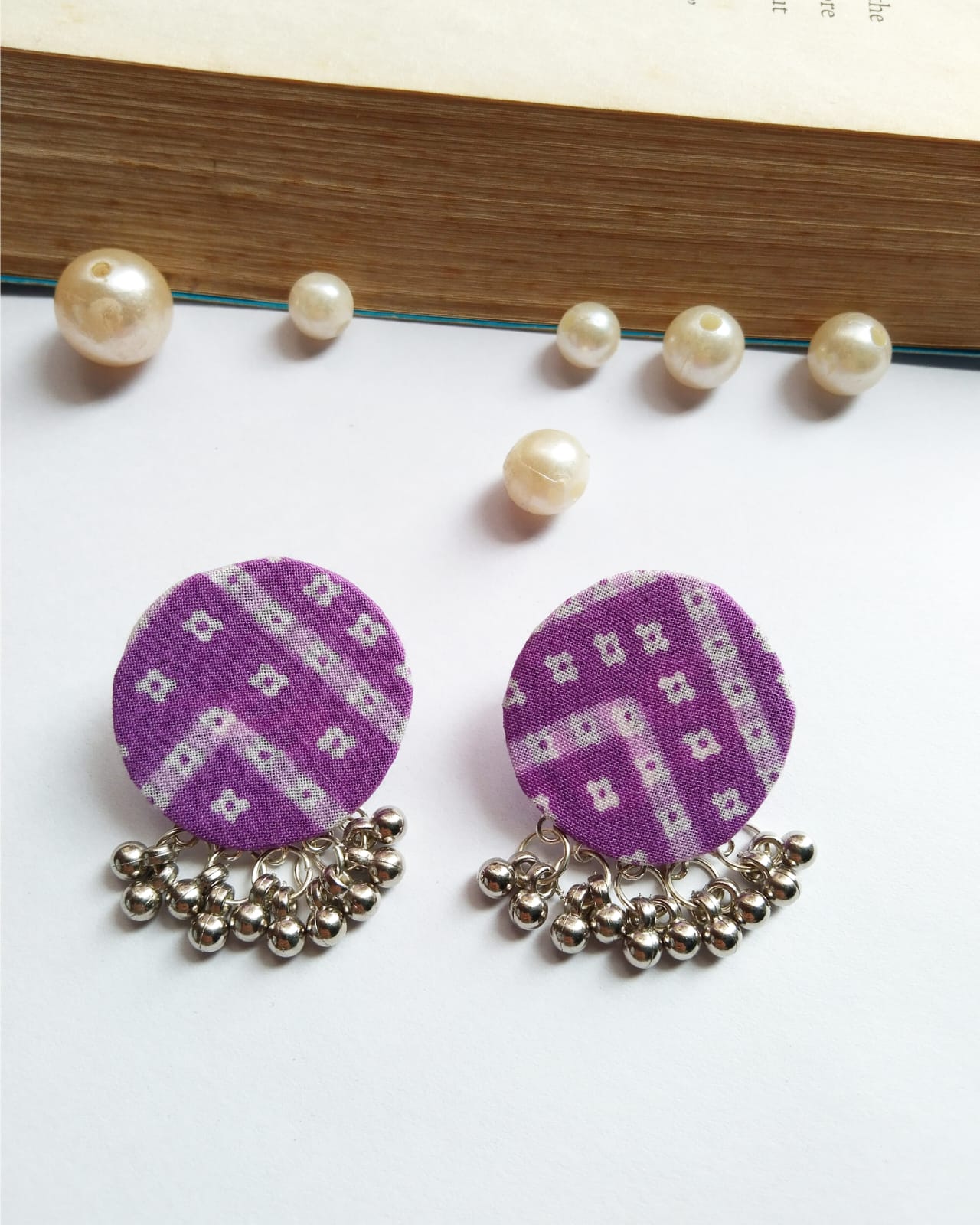 Swara Purple Bandhani Earrings