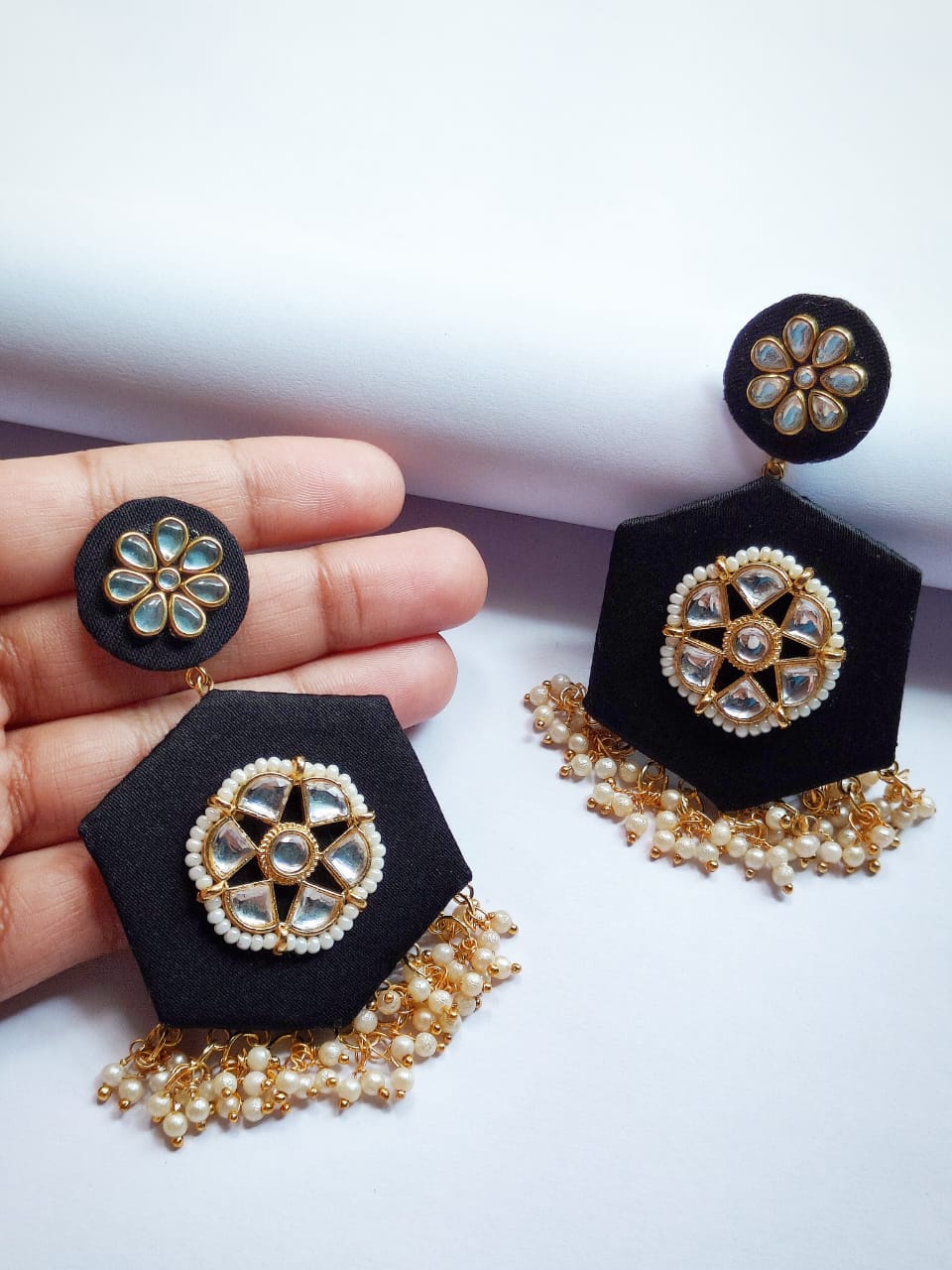 Sona Black Handmade Earrings