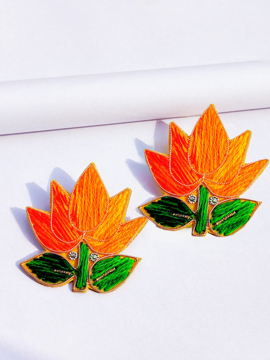 Lotus Orange Earrings