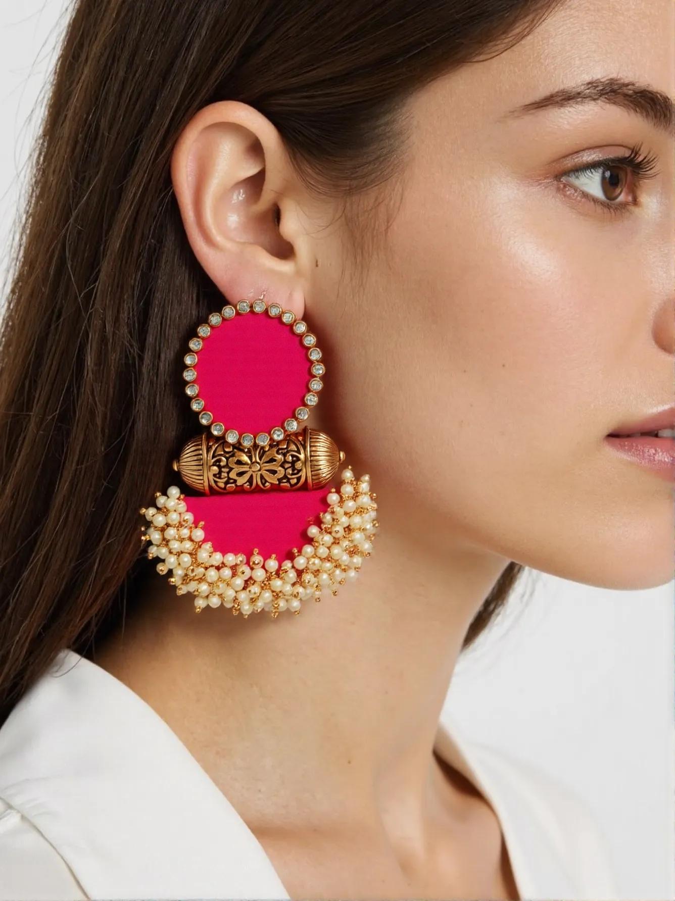 Shivanya Red Earrings