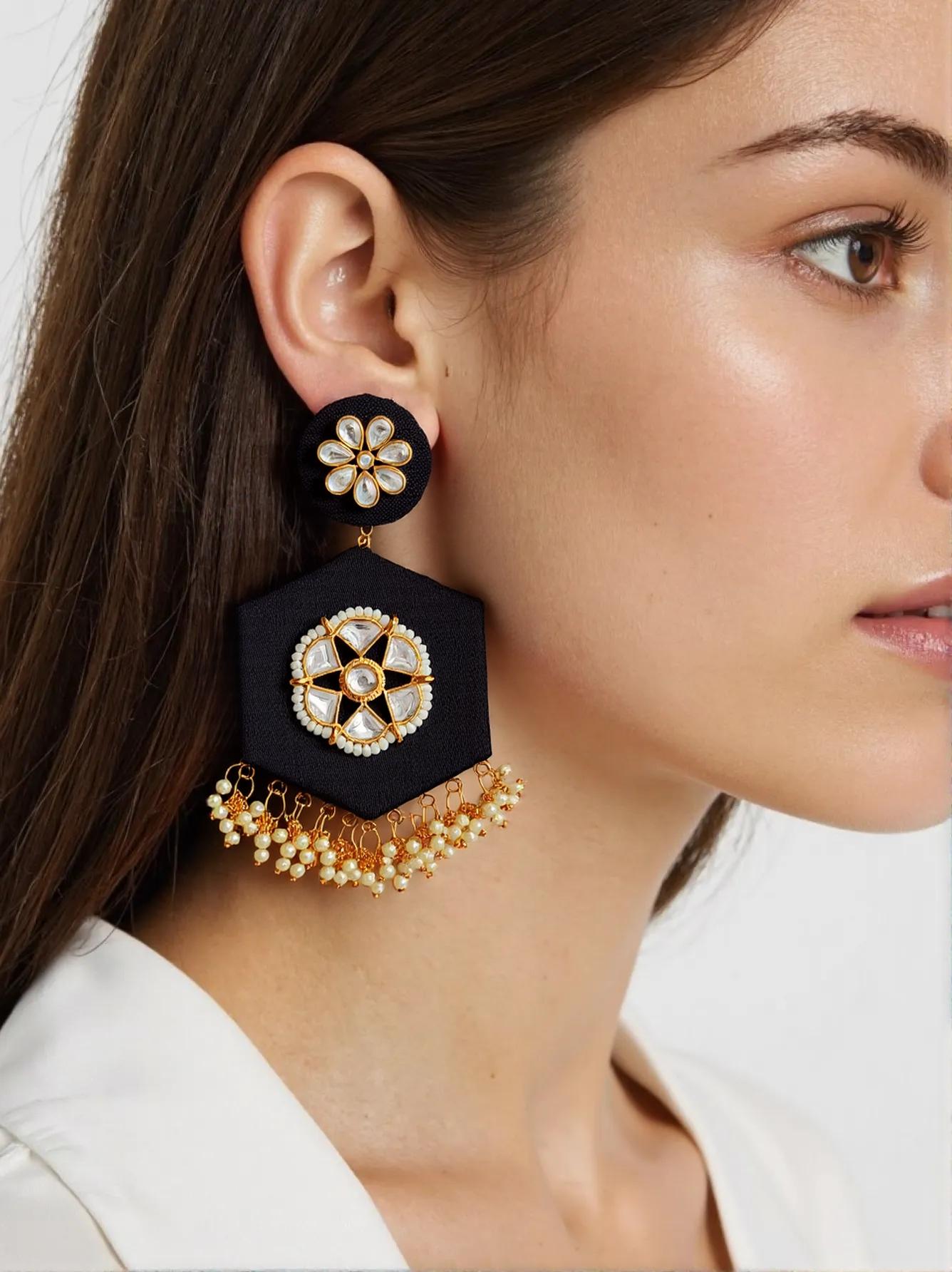 Sona Black Handmade Earrings
