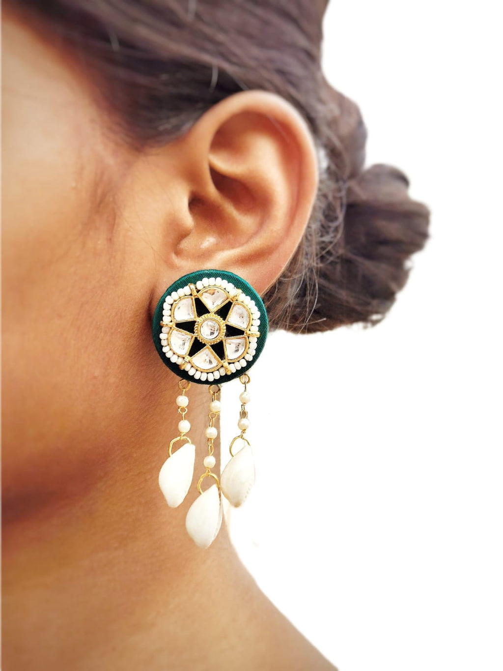 Pushpa Green Earrings