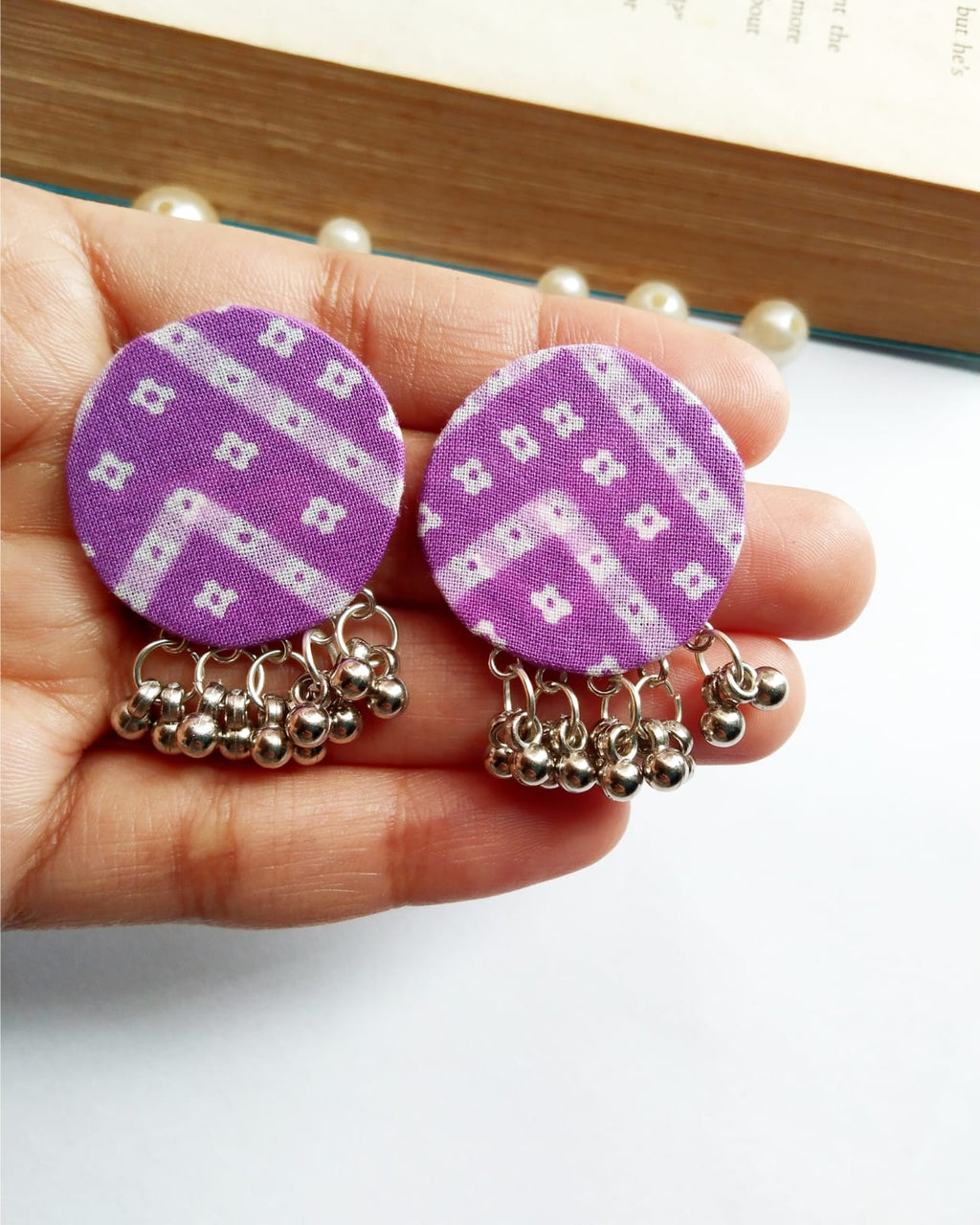 Swara Purple Bandhani Earrings