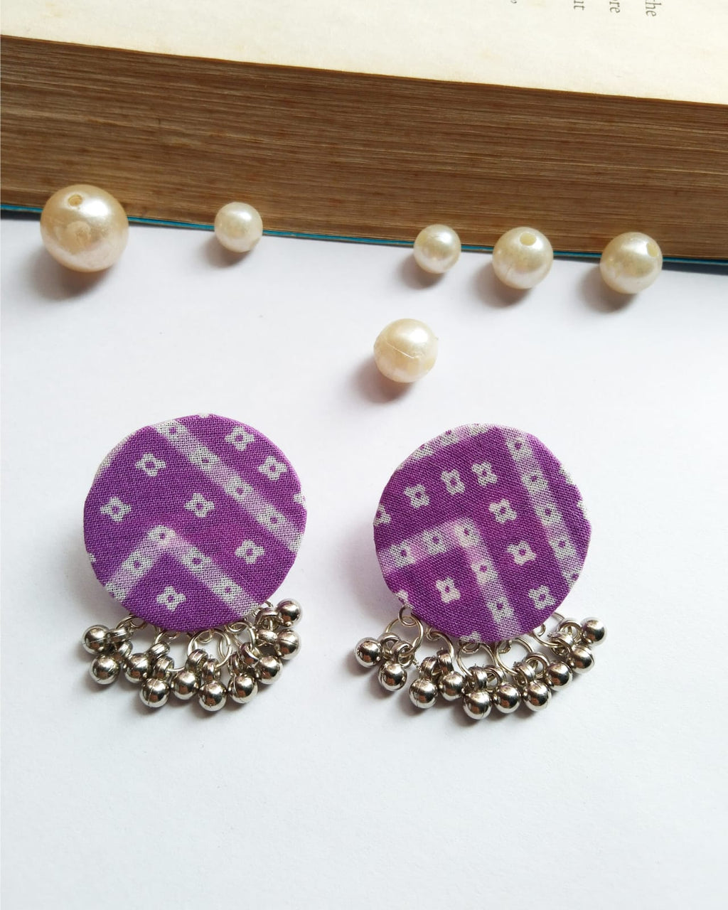 Swara Purple Bandhani Earrings